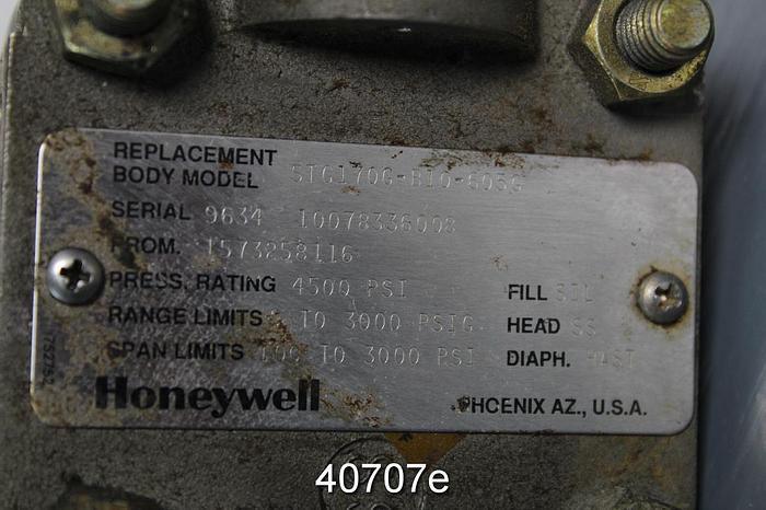 Used Honeywell Series 900 Pressure Transmitter, Model STG170-F1G-0000-MB.SM.F1D3-645G #40707