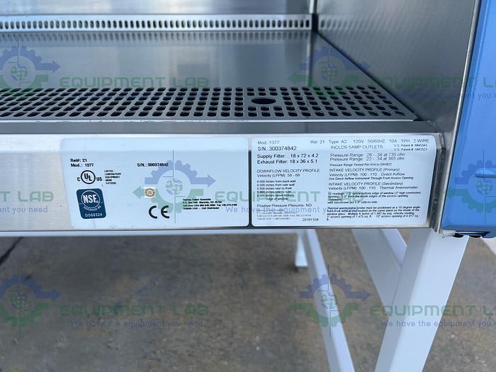 Used Thermo Scientific  1300 Series Type A2 Biological Safety Cabinet 6Ft, MFG 2019