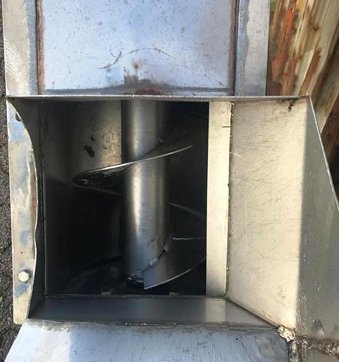 Used Screw conveyor, Ø230 mm x 3000 mm in stainless steel with gear motor