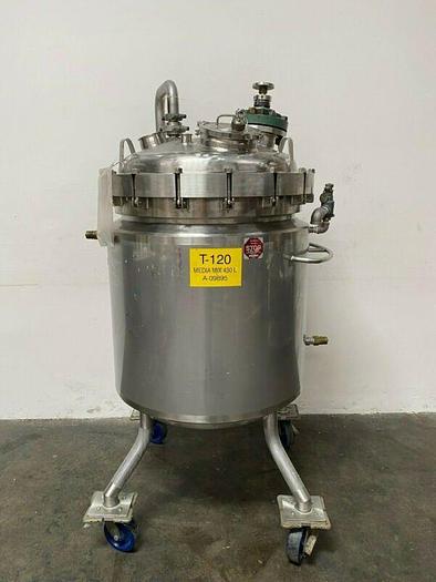 Used Paul Mueller 430 Liter 45 PSI Stainless Steel 75 PSI Jacketed Reactor w/ Mixer