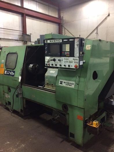 Used WASINO LJ-63M CNC Lathe, FANUC 10T control, Live Tooling, Tons of tooling !!