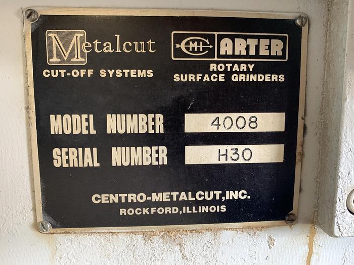 Used ARTER MODEL H30 HORIZONTAL HORIZONTAL SPINDLE RECIPROCATING ROTAY SURFACE GRINDER 1984 MINT!