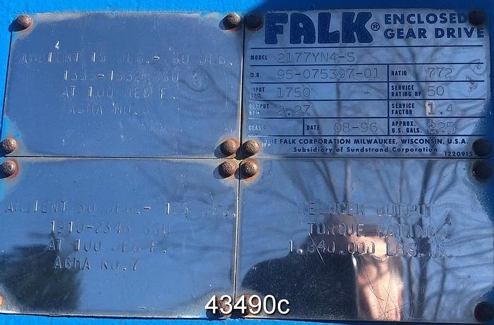 Used Falk 2177YN4-S Enclosed Gear Drive, 772.1/1 Ratio #43490