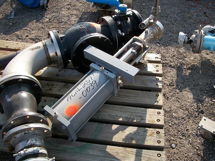 Used Used Fetterolf 3" pneumatic stainless steel flush valve with sampling port