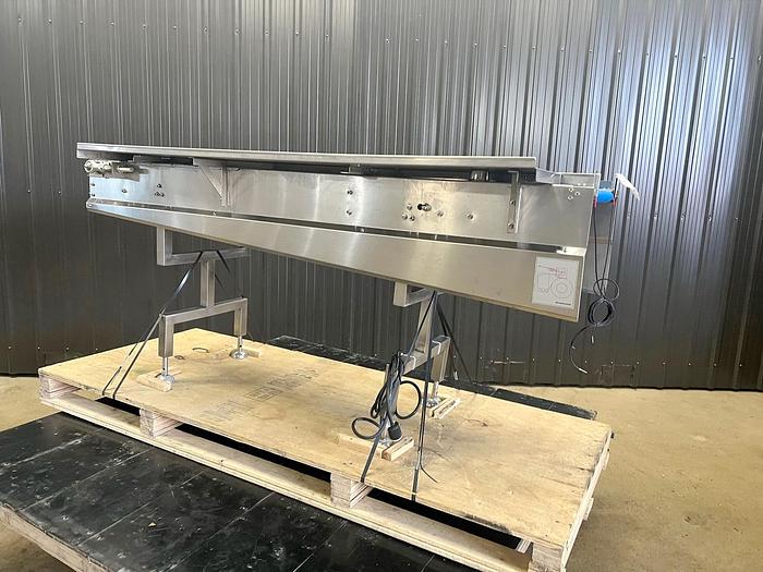 Used USED BELT CONVEYOR, 9" WIDE X 68" LONG, STAINLESS STEEL