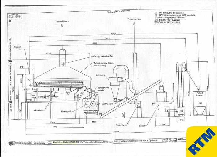 Used CEREAL FLAKING/ MICRONIZING LINE