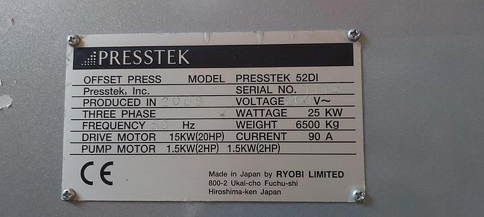 Used 2008 Presstek 52DI