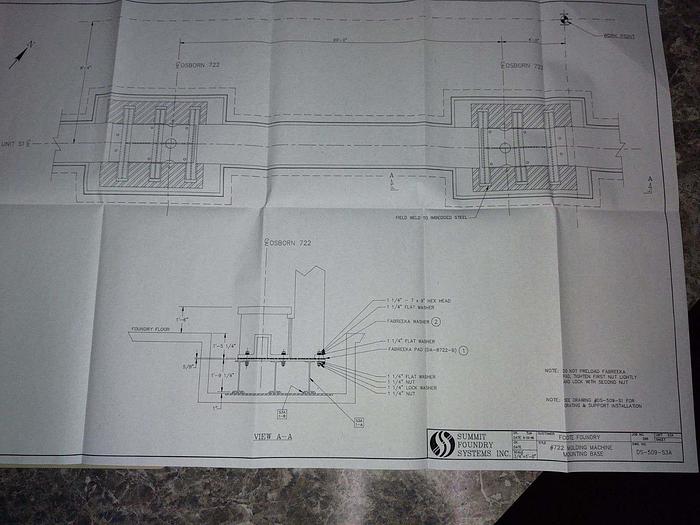 Used Osborn Ram Jolt Molding Machine 722 RA