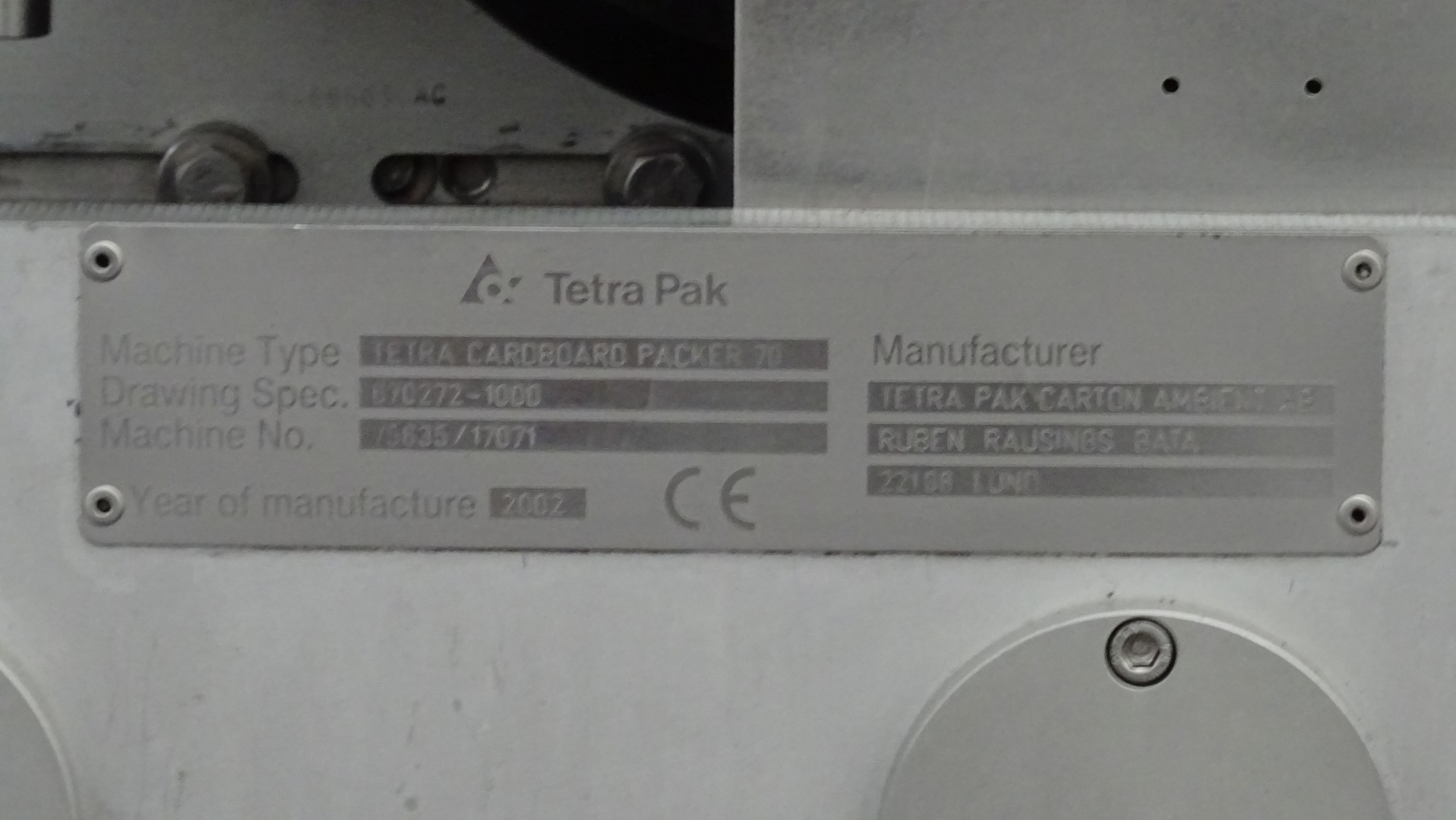 Used Cardboard Packer - Tetra Pak Tetra Cardboard Packer 70 (TCP 70)