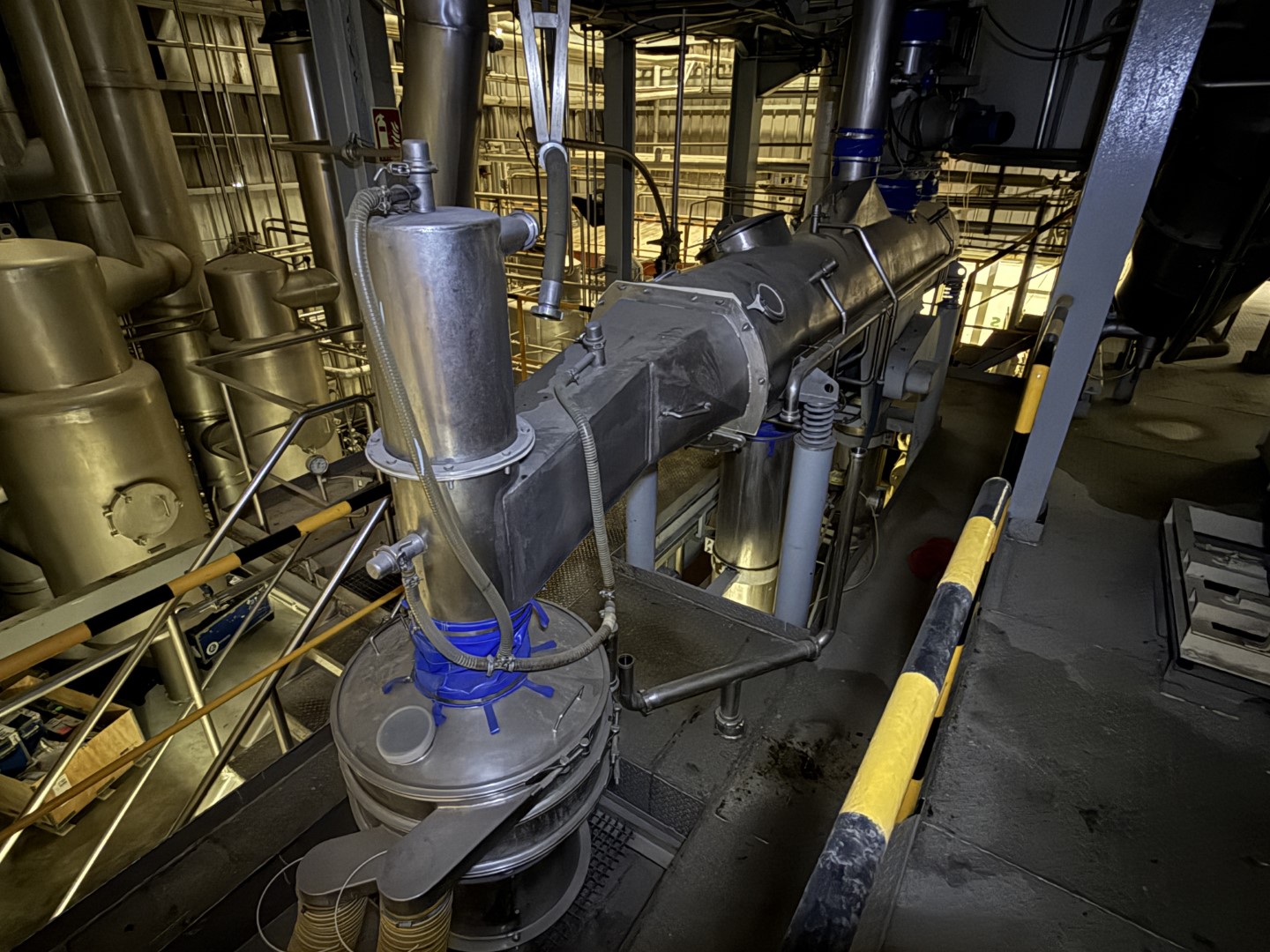 Used Complete GEA Niro Atomizer powder plant with 4-Effect TVR Evaporator, Spray Dryer, Fluidbed Dryer, Cyrstallisation tanks and filling station