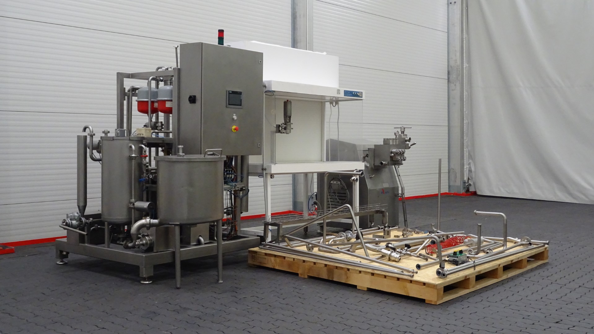 Used UHT Pilot plant with aseptic homogeniser and filling chamber - APV UHT pilot + Gaulin 396 MCP 4-2,5TBS