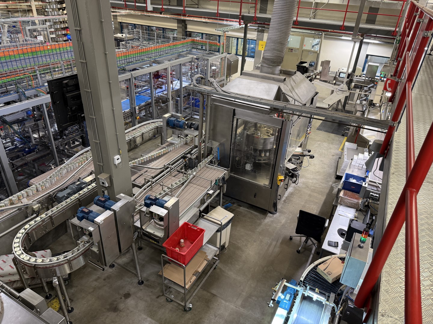 Used Complete can filling and closing line for liquids (nutrition) in 250 gram aluminium cans