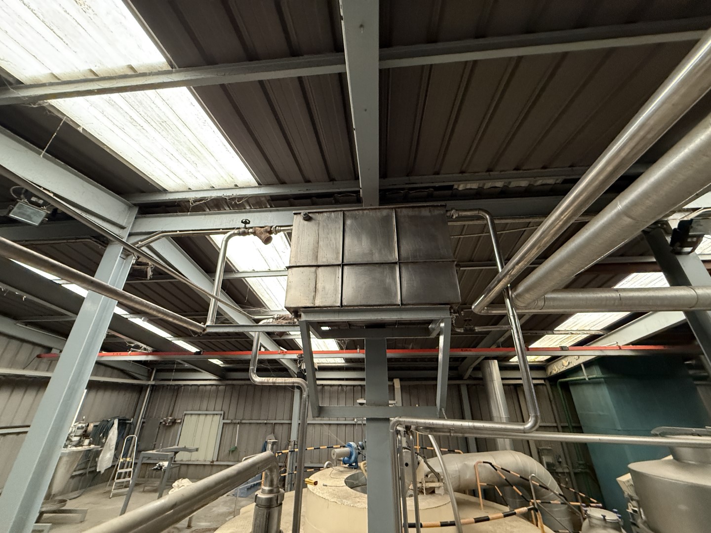 Used Complete GEA Niro Atomizer powder plant with 4-Effect TVR Evaporator, Spray Dryer, Fluidbed Dryer, Cyrstallisation tanks and filling station