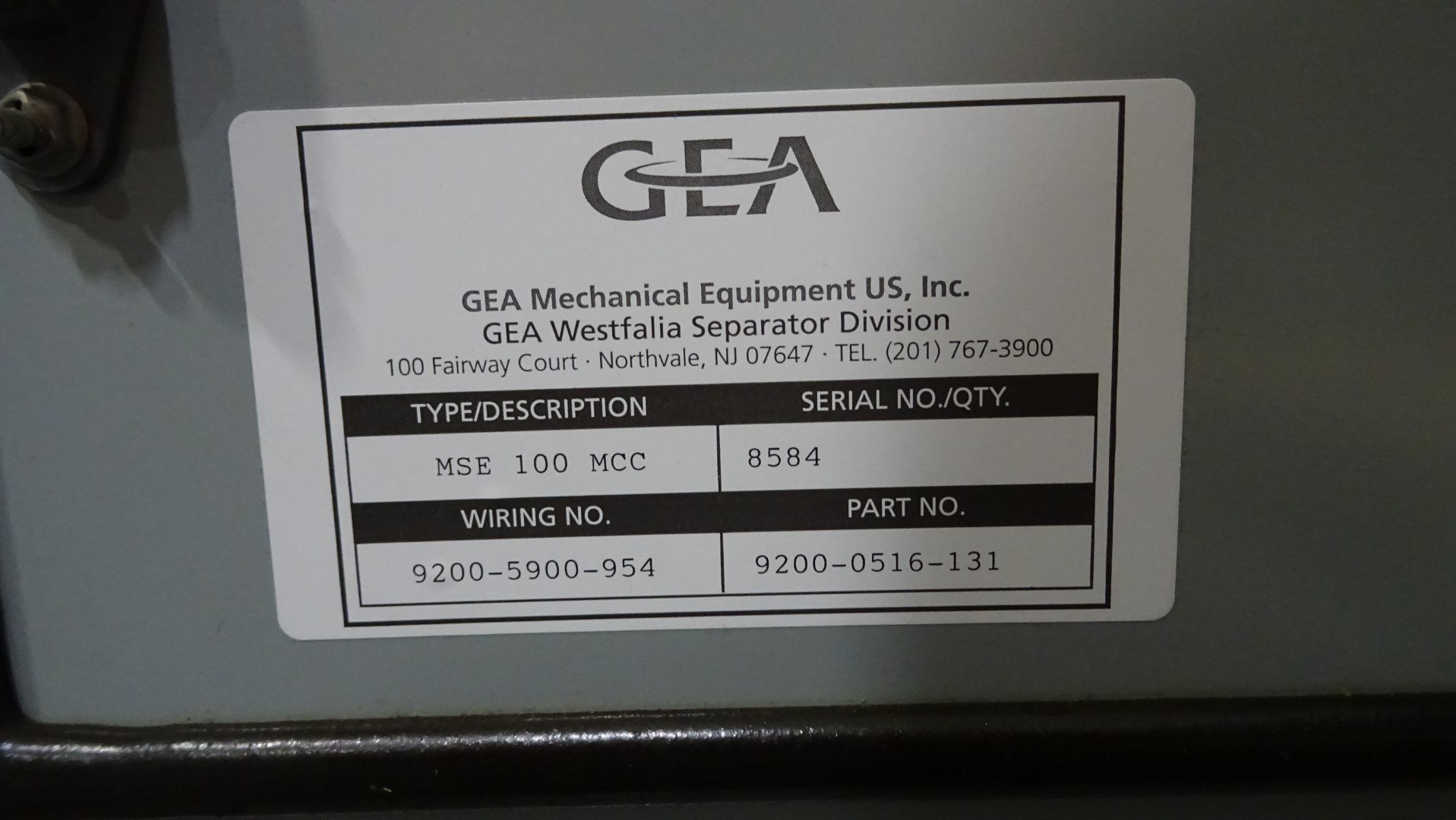 Used 2013 - Unused Cream Separator - GEA Westfalia MSE 100-01-177
