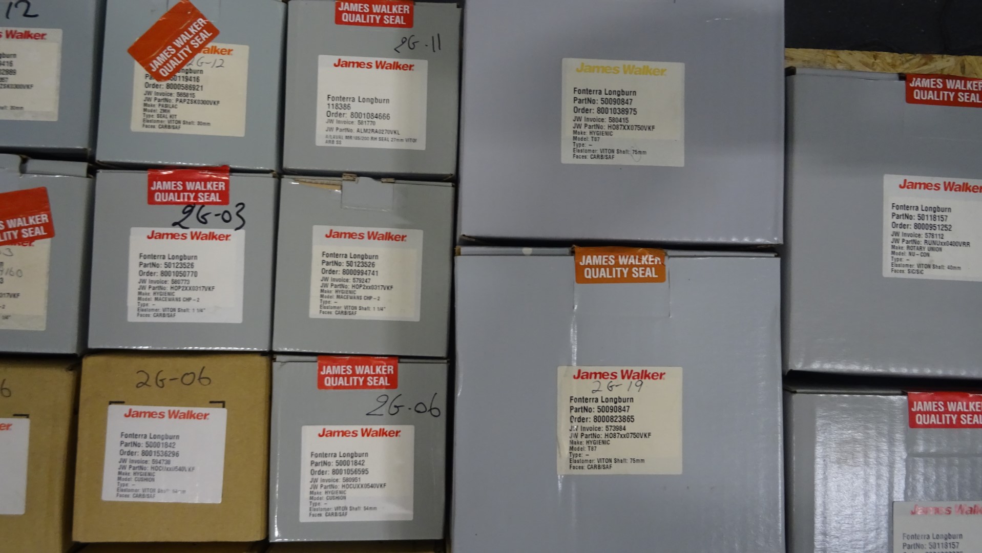 Used Unused James Walker spare parts