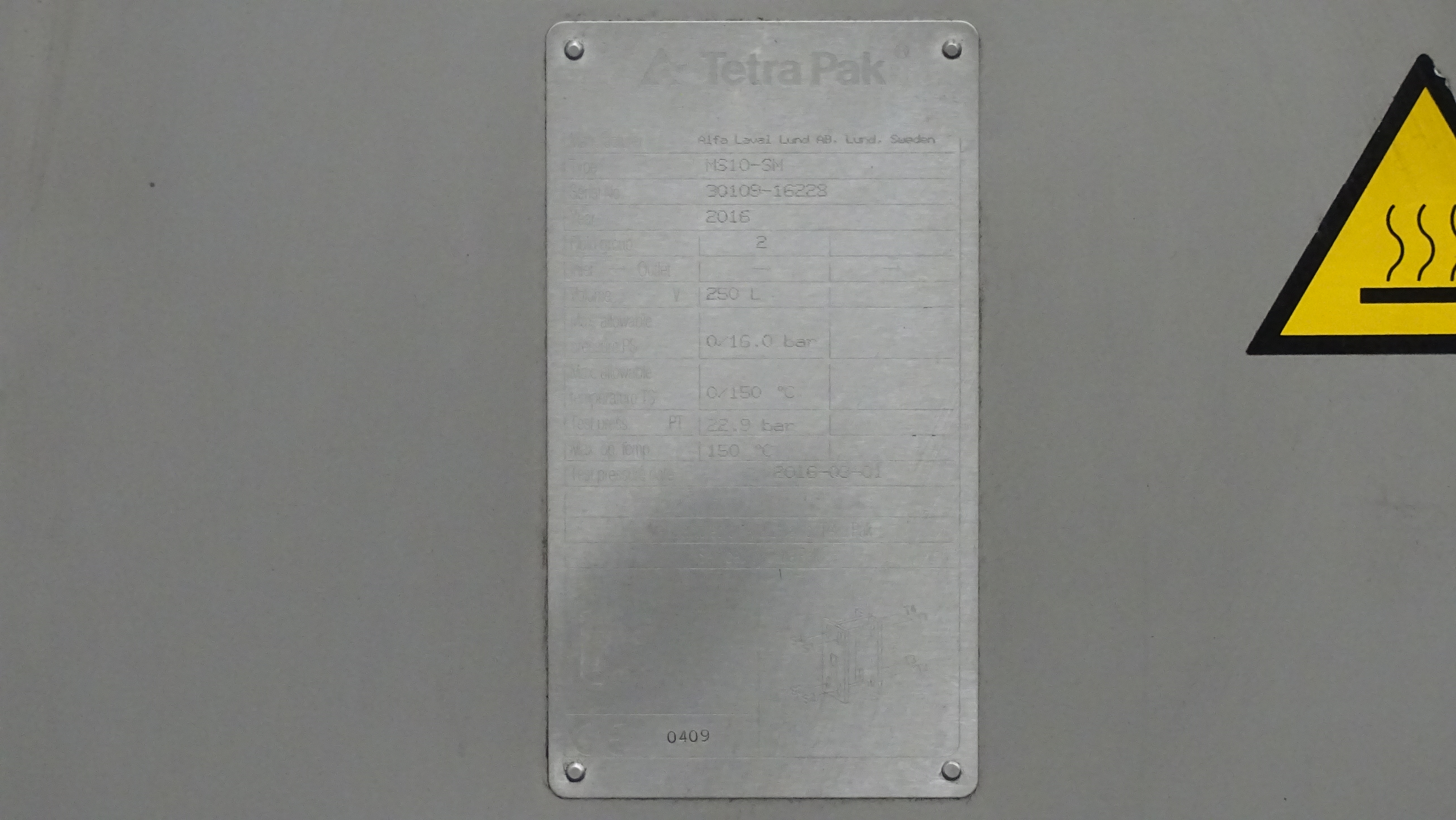 Used Tetra Pak ​​​​​​​​​​​​Tetra Therm Aseptic VTIS line with Tetra Alex TA400 homogeniser
