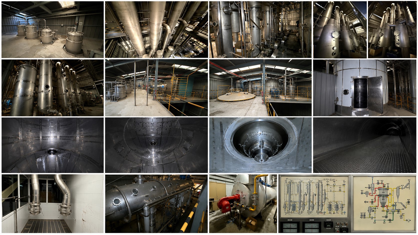 Used Complete GEA Niro Atomizer powder plant with 4-Effect TVR Evaporator, Spray Dryer, Fluidbed Dryer, Cyrstallisation tanks and filling station