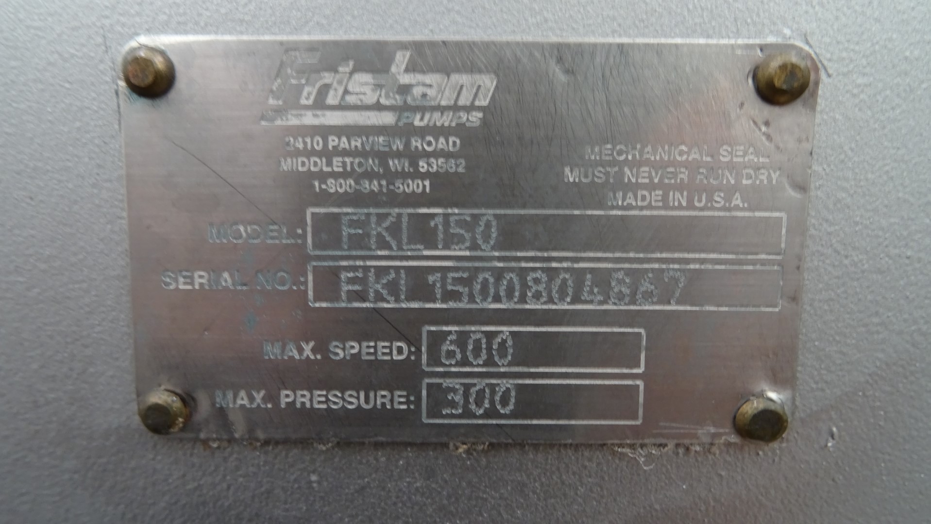 Used Rotary positive displacement pump / Lobe pump - Fristam FKL 150