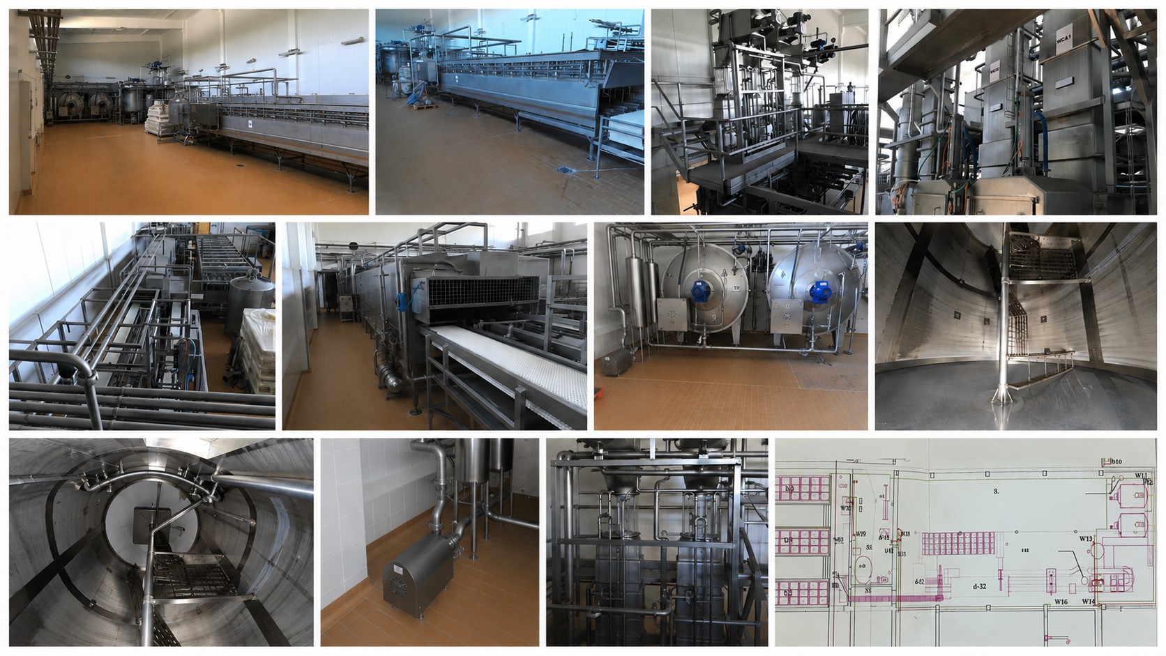Used Gouda Euroblock Cheese Plant for 100.000 liter of milk per day - 10.000 kg of Gouda cheese per day