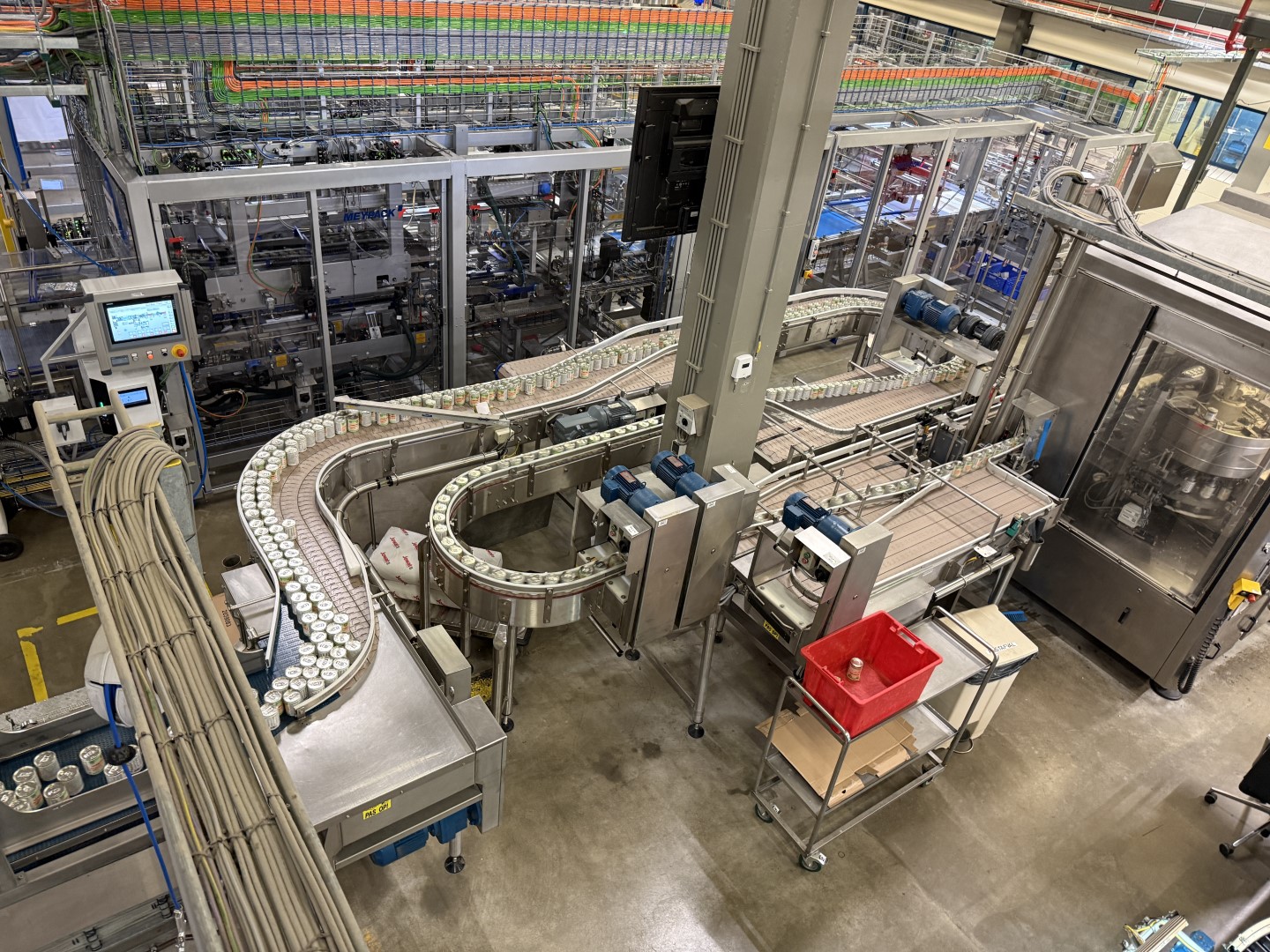 Used Complete can filling and closing line for liquids (nutrition) in 250 gram aluminium cans