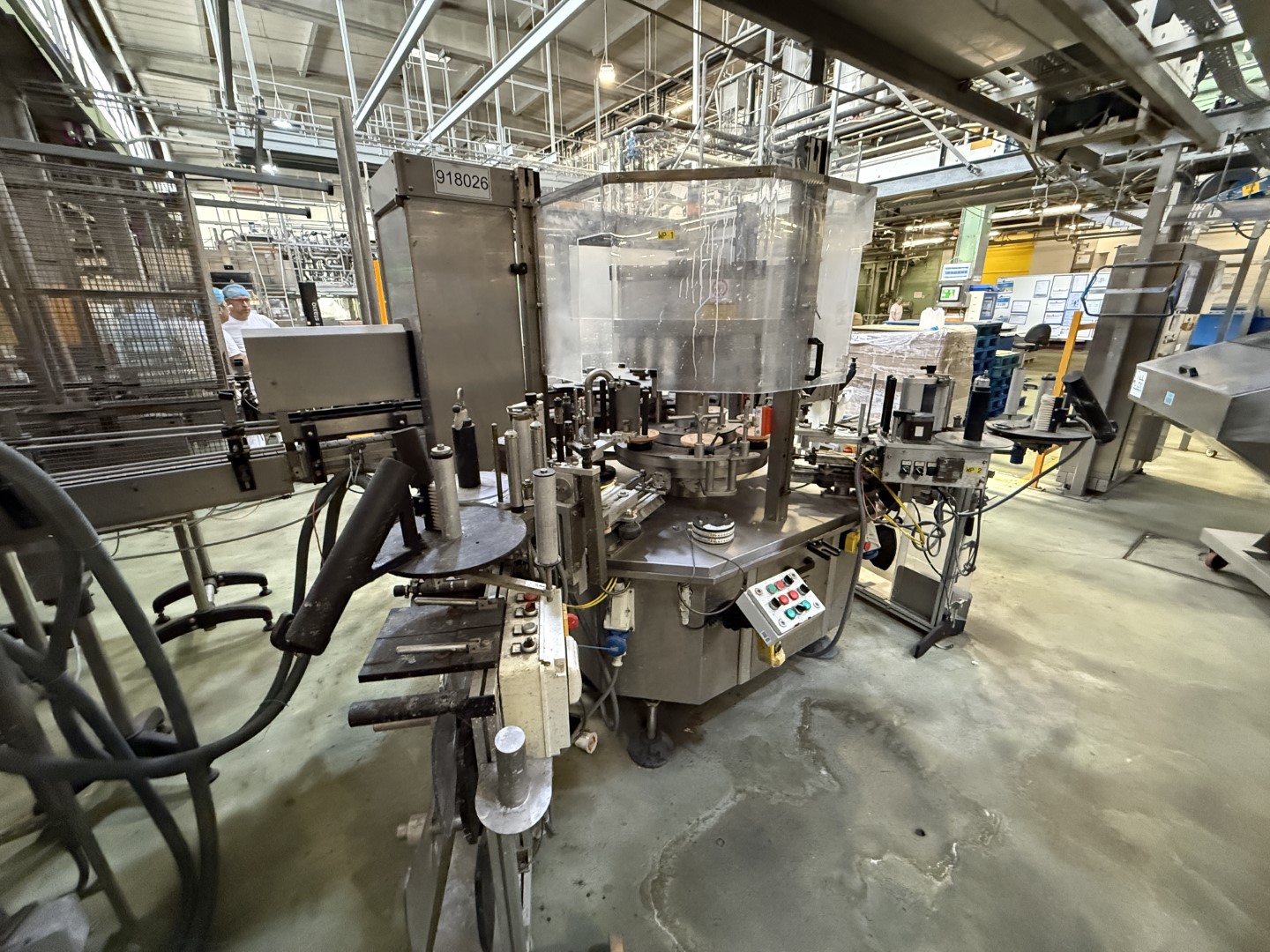 Used Filling, closing, labelling and packing line for plastic containers of 2 liter with fresh milk - Weightpack WFT 32.10.160