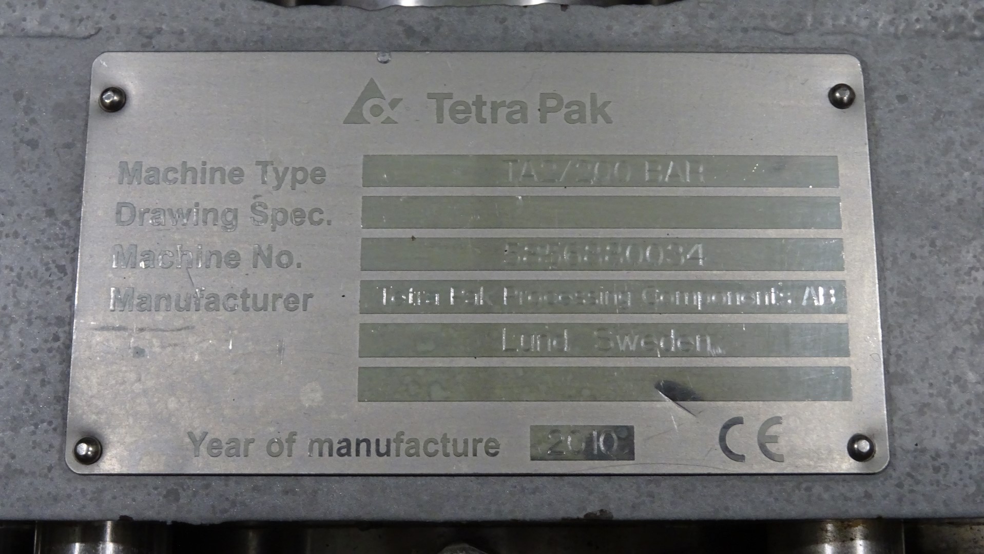 Used High Pressure Homogeniser Tetra Pak TA2/200BAR