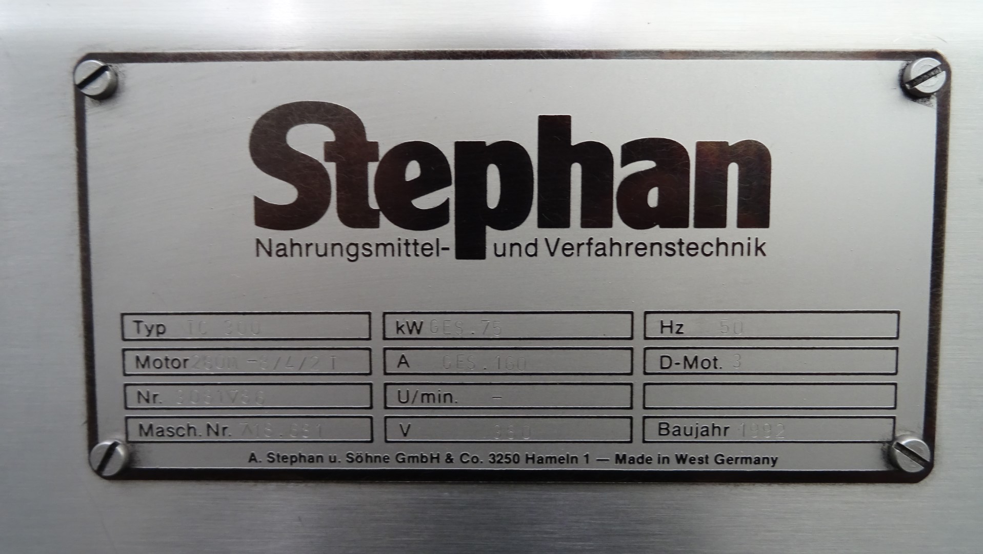 Used Universal Machine Stephan Combicut TC 300