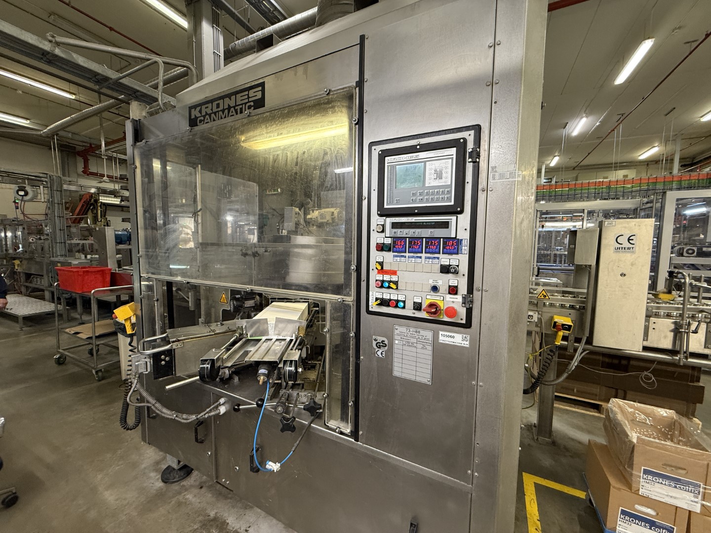 Used Complete can filling and closing line for liquids (nutrition) in 250 gram aluminium cans