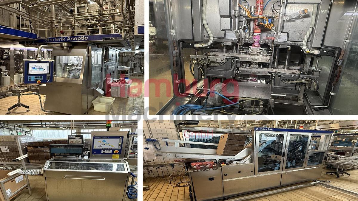 Used Aseptic Carton Filling Line: Tetra Pak TBA/19 - 30 V - 200 ml Slim + Easy Ride + TSA 21 + CBP 70