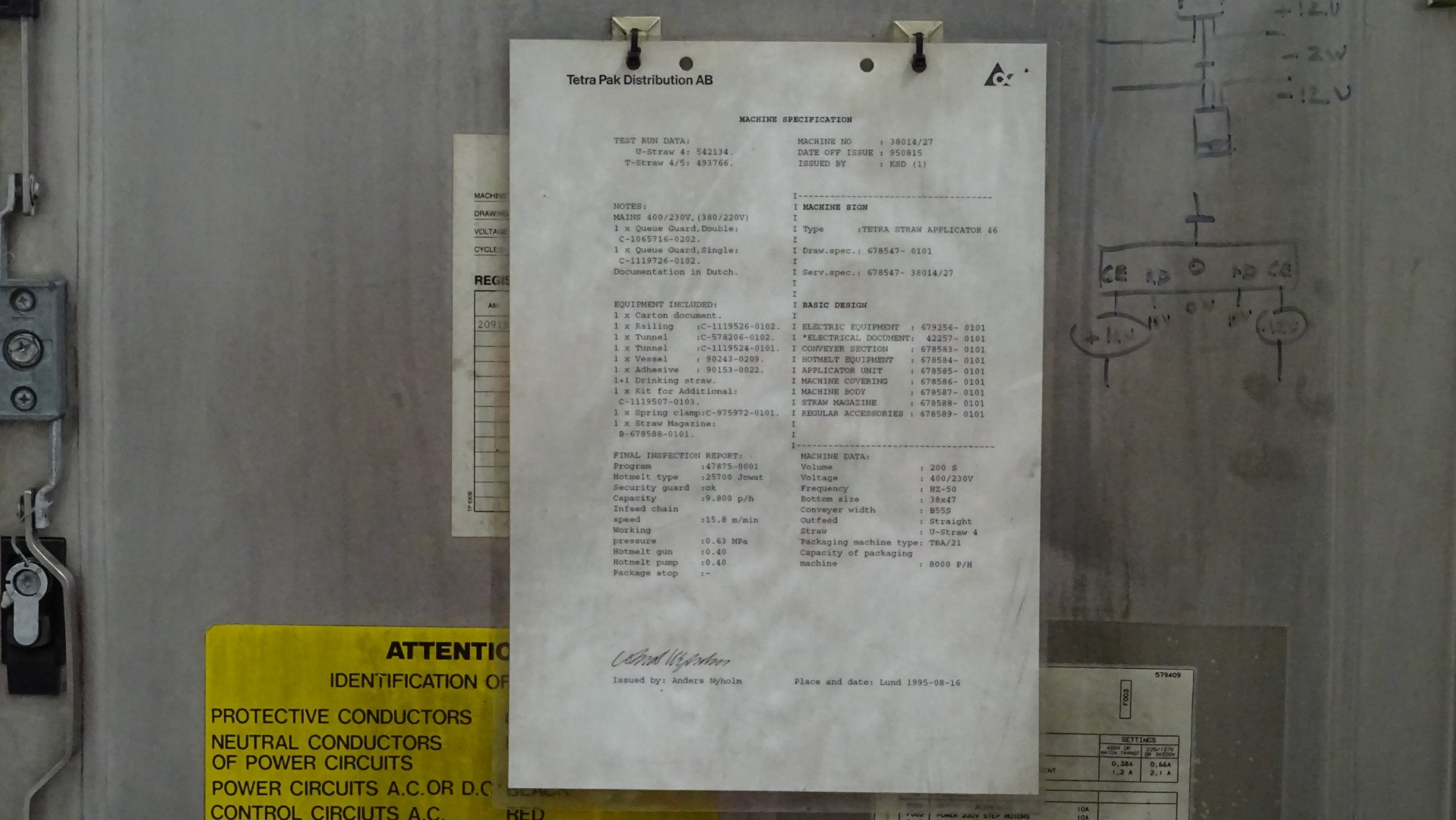 Used Tetra Pak Tetra Straw Applicator 46 (TSA 46)