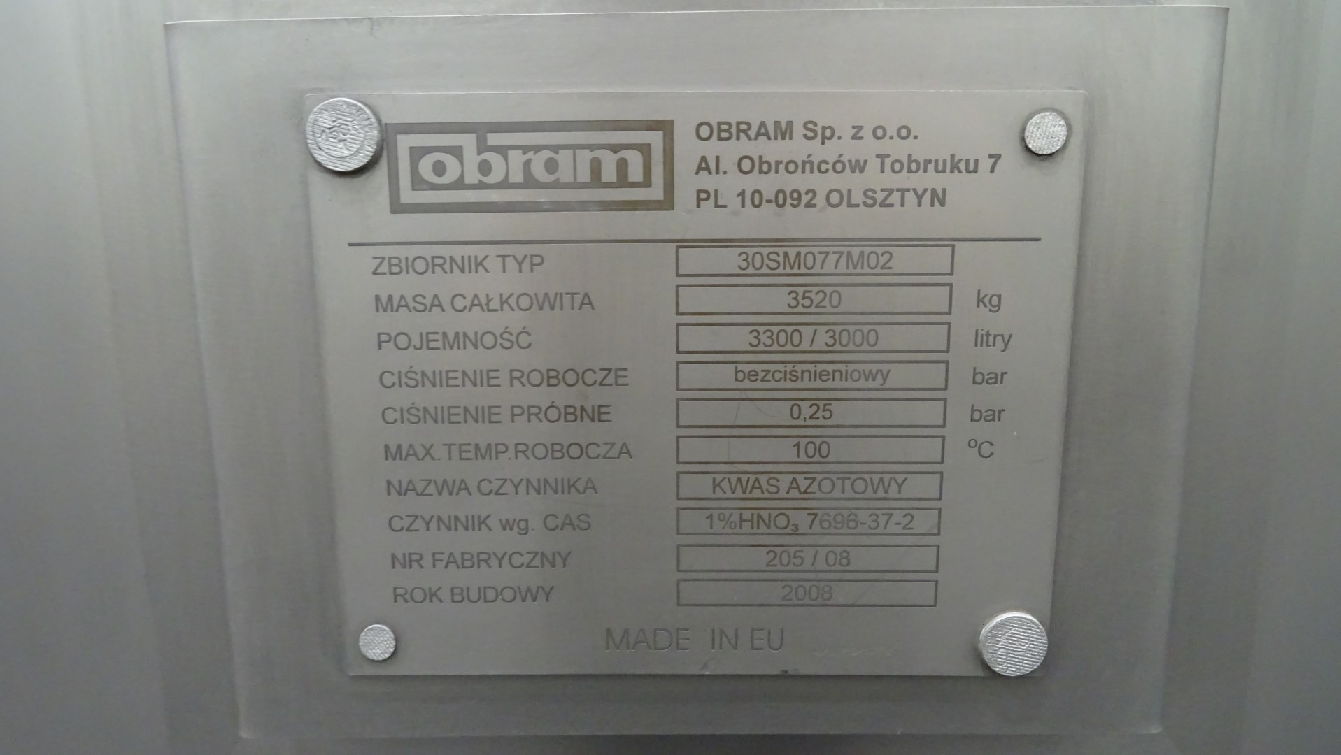 Used Complete 2-Lane CIP Unit with 3 Tanks - Obram WAB - 30/2