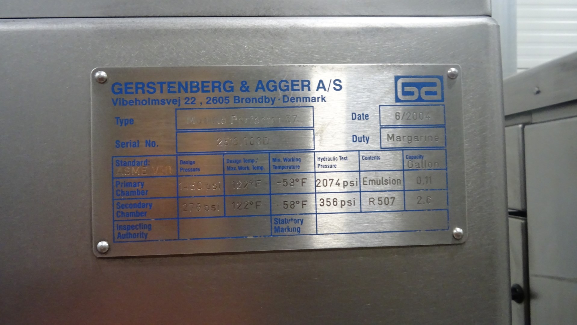 Used Complete Margarine Pilot Plant - Gerstenberg & Agger A/S Perfector 57