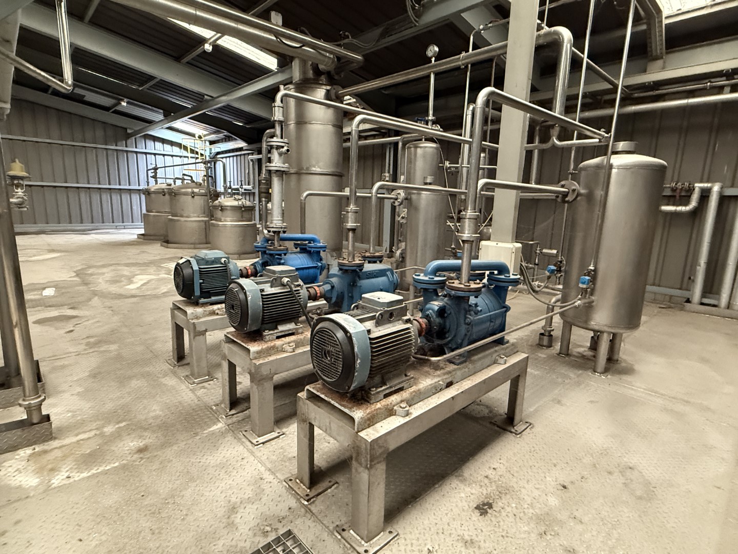 Used Complete GEA Niro Atomizer powder plant with 4-Effect TVR Evaporator, Spray Dryer, Fluidbed Dryer, Cyrstallisation tanks and filling station