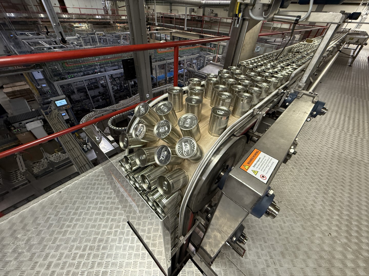 Used Complete can filling and closing line for liquids (nutrition) in 250 gram aluminium cans