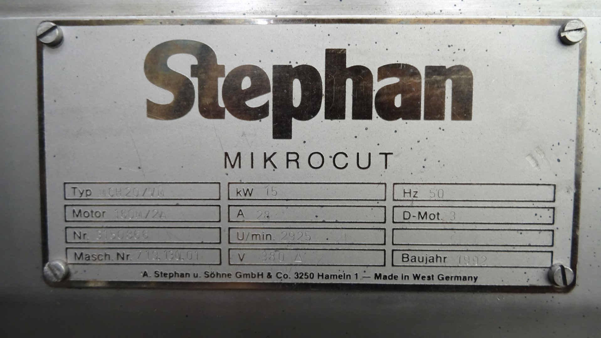Used Vacuum processing system Stephan VM/MC 800/20 Vacutherm + Mikrocut MCH 20/VM