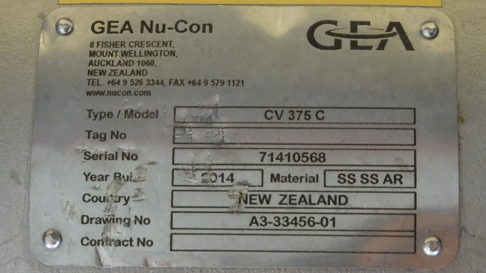 Used Sanitary Rotary Valve - GEA Nu-Con CV 375 C