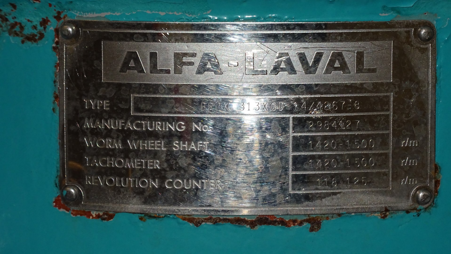 Used Incomplete butter oil separator Alfa Laval BRPX 313 XGD-14/4267-8 (without bowl)