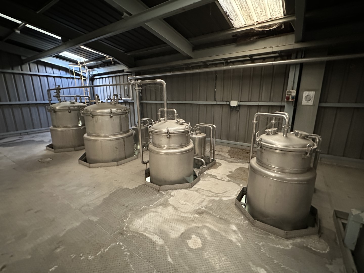 Used Complete GEA Niro Atomizer powder plant with 4-Effect TVR Evaporator, Spray Dryer, Fluidbed Dryer, Cyrstallisation tanks and filling station