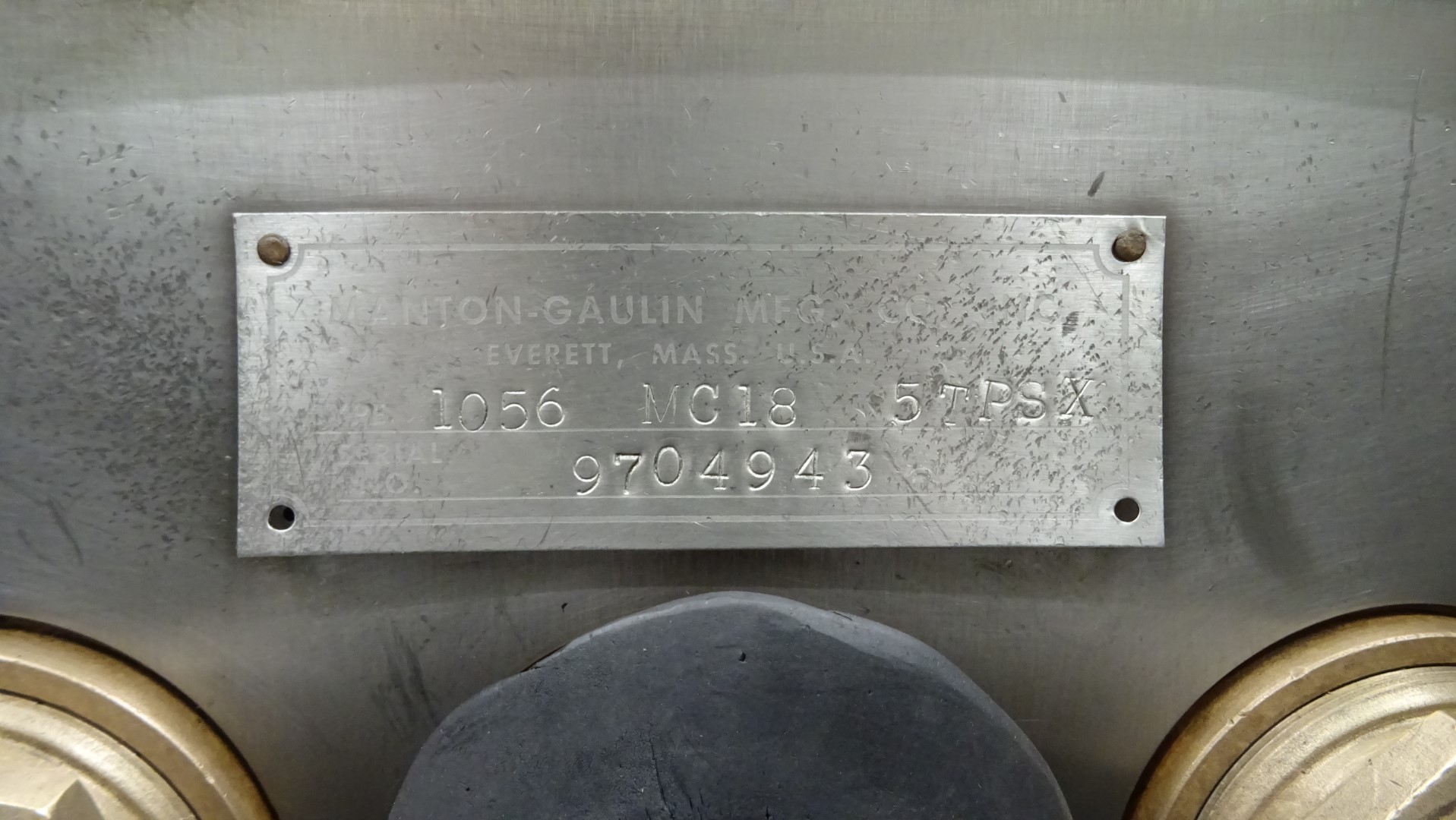 Used High Pressure Homogeniser APV Gaulin 1056 MC 18-5TPSX