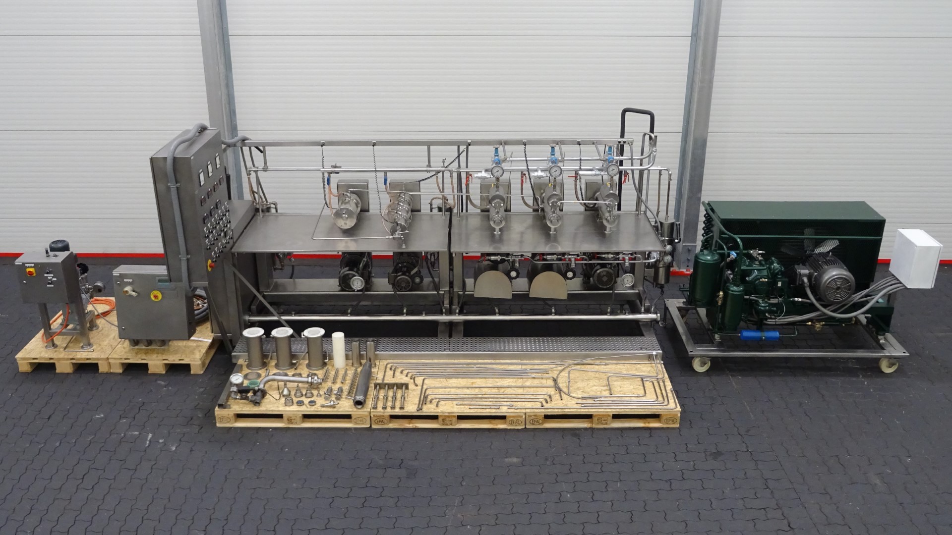 Used Margarine Pilot Plant - Gerstenberg & Agger HP Pump + Perfector 3x57 + Pin rotor + Inverter and Cooling Unit R22