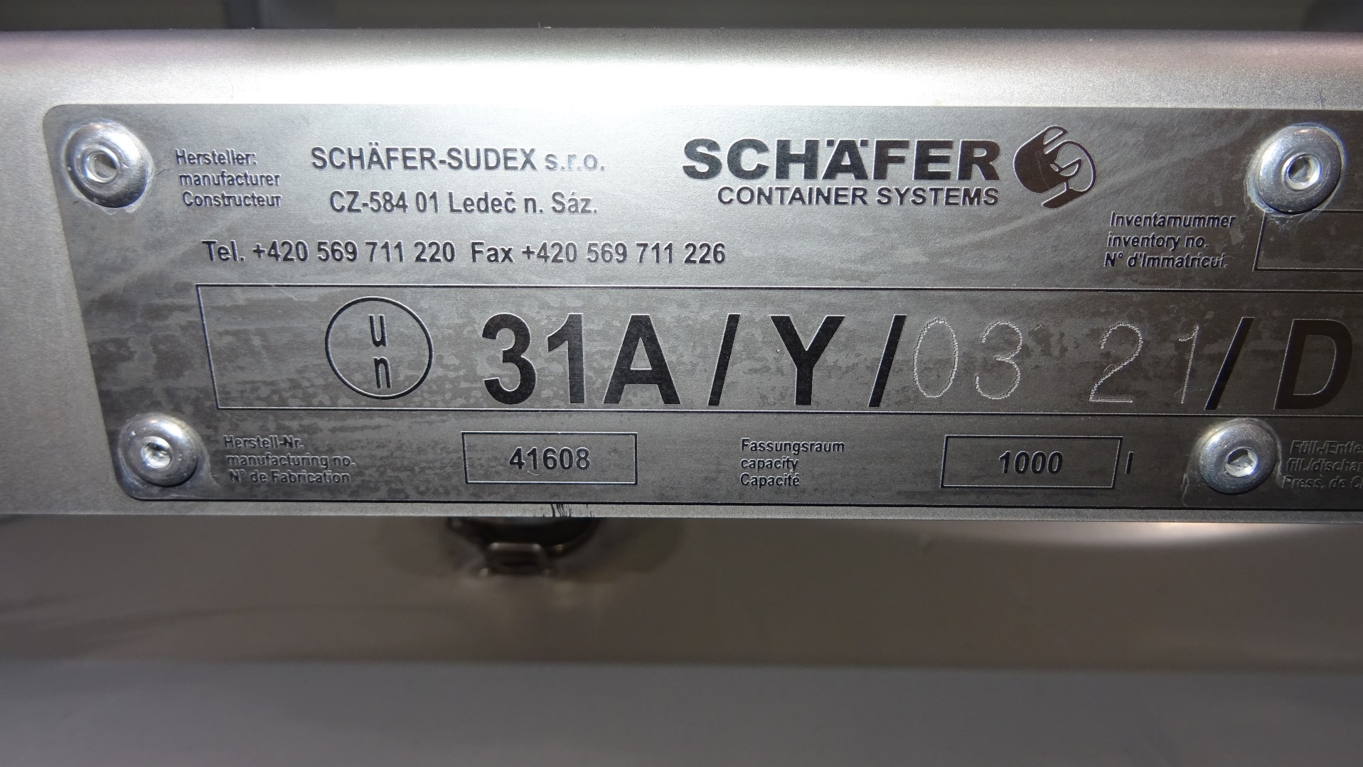 Used 2x Unused IBC Containers of 1.000 liter - Schäfer BTA 1000L