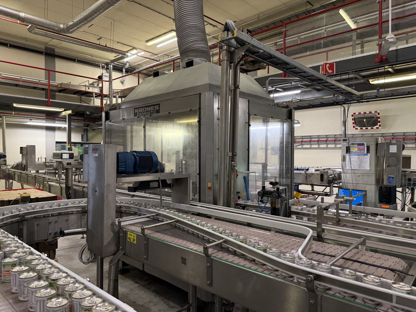 Used Complete can filling and closing line for liquids (nutrition) in 250 gram aluminium cans