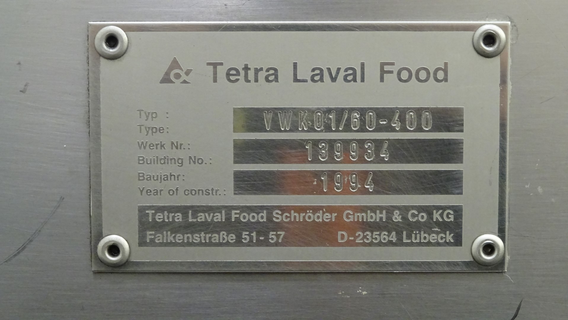 Used SSHE Pilot plant - Tetra Laval Food / Schröder GmbH & Co KG VWK01/60-400