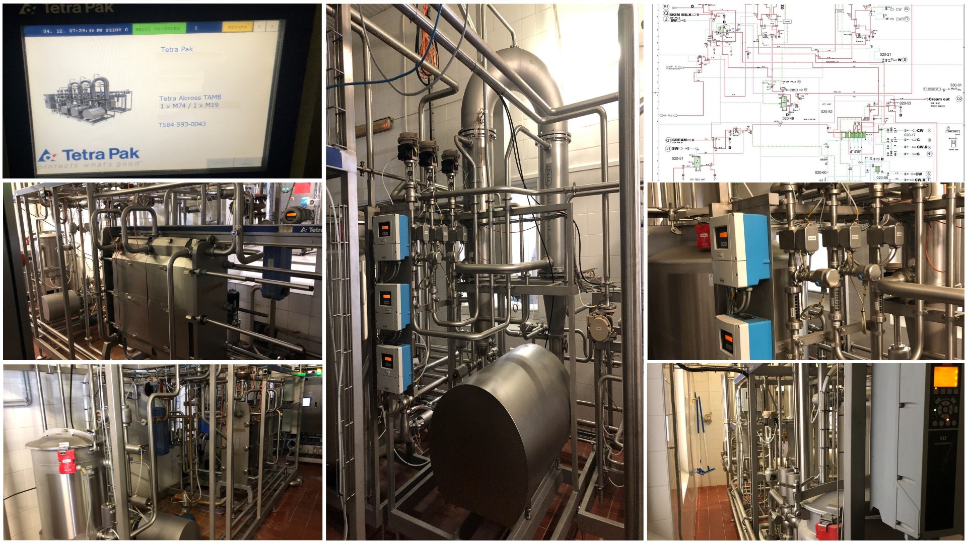 Used Micro Filtration Unit (MF) Tetra Pak Tetra Allcross MB 1x M74 / 1x M19 + Cream Pasteurizer C6-SR
