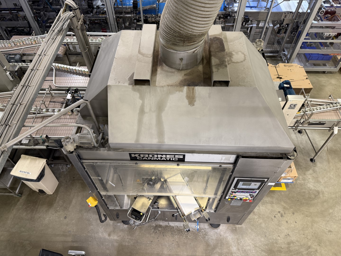 Used Complete can filling and closing line for liquids (nutrition) in 250 gram aluminium cans