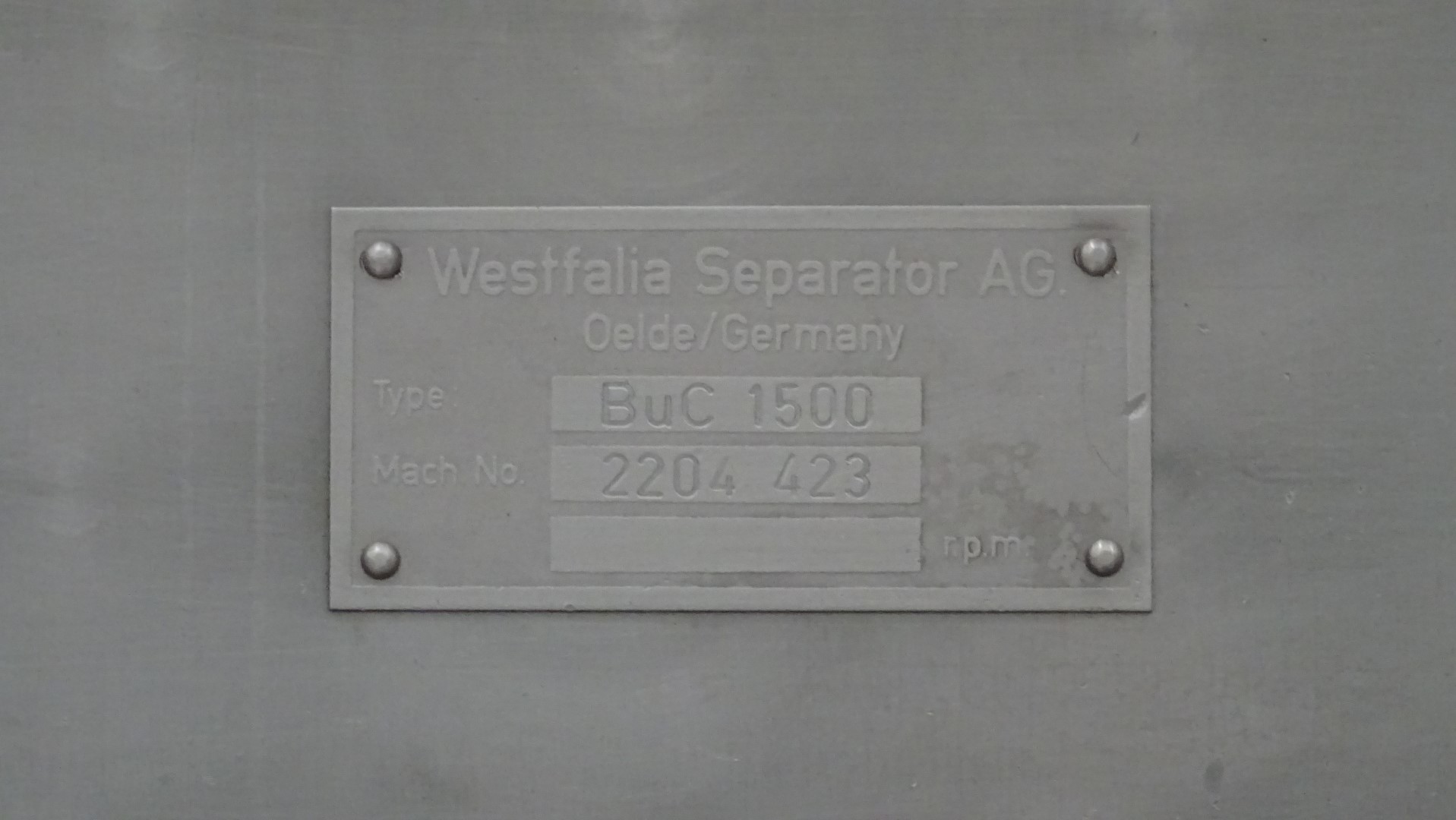 Used Continuous Butter Making Machine (CBM) Westfalia Separator AG BUC 1500 "Buttermatic"