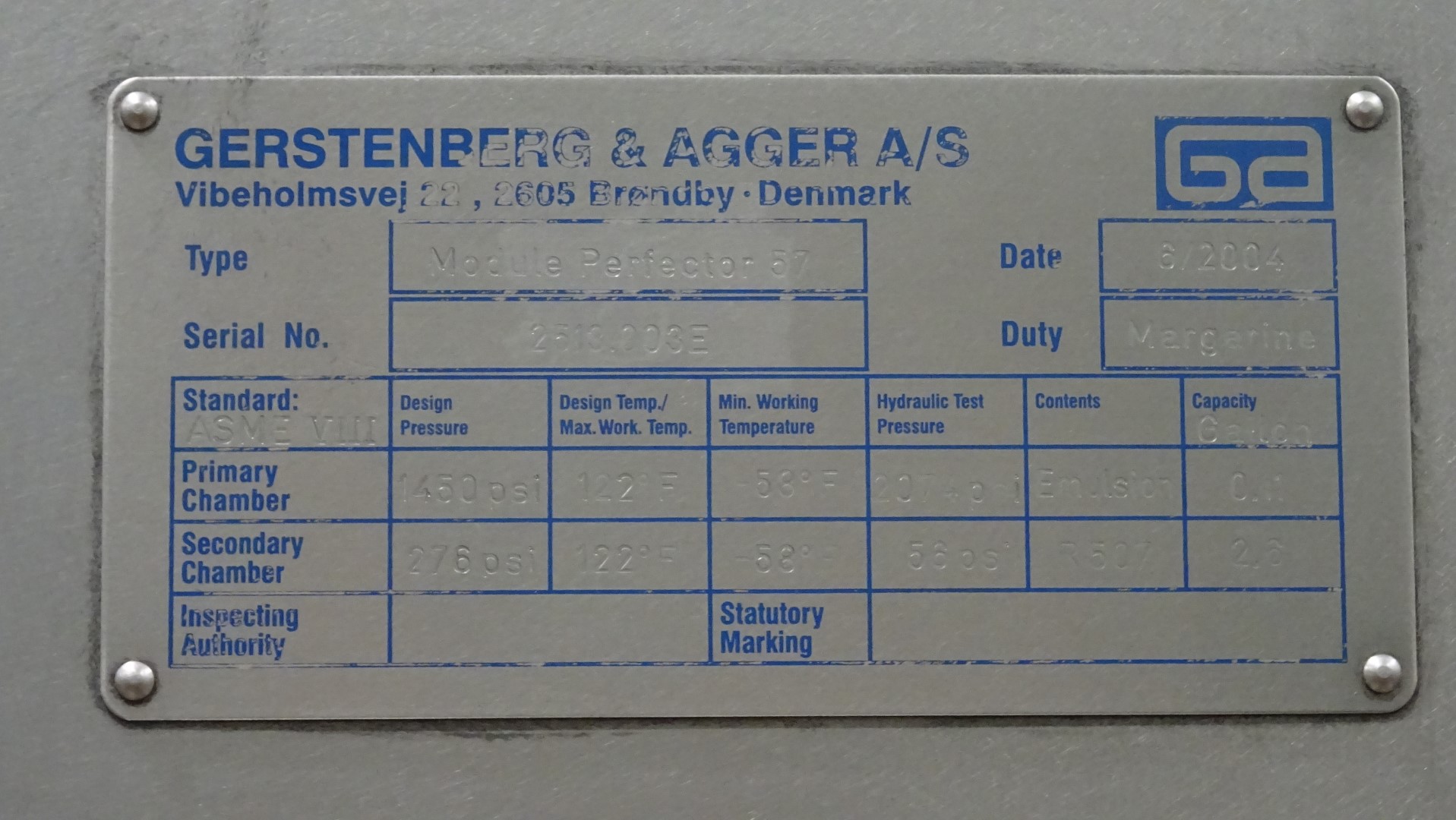 Used Complete Margarine Pilot Plant - Gerstenberg & Agger A/S Perfector 57