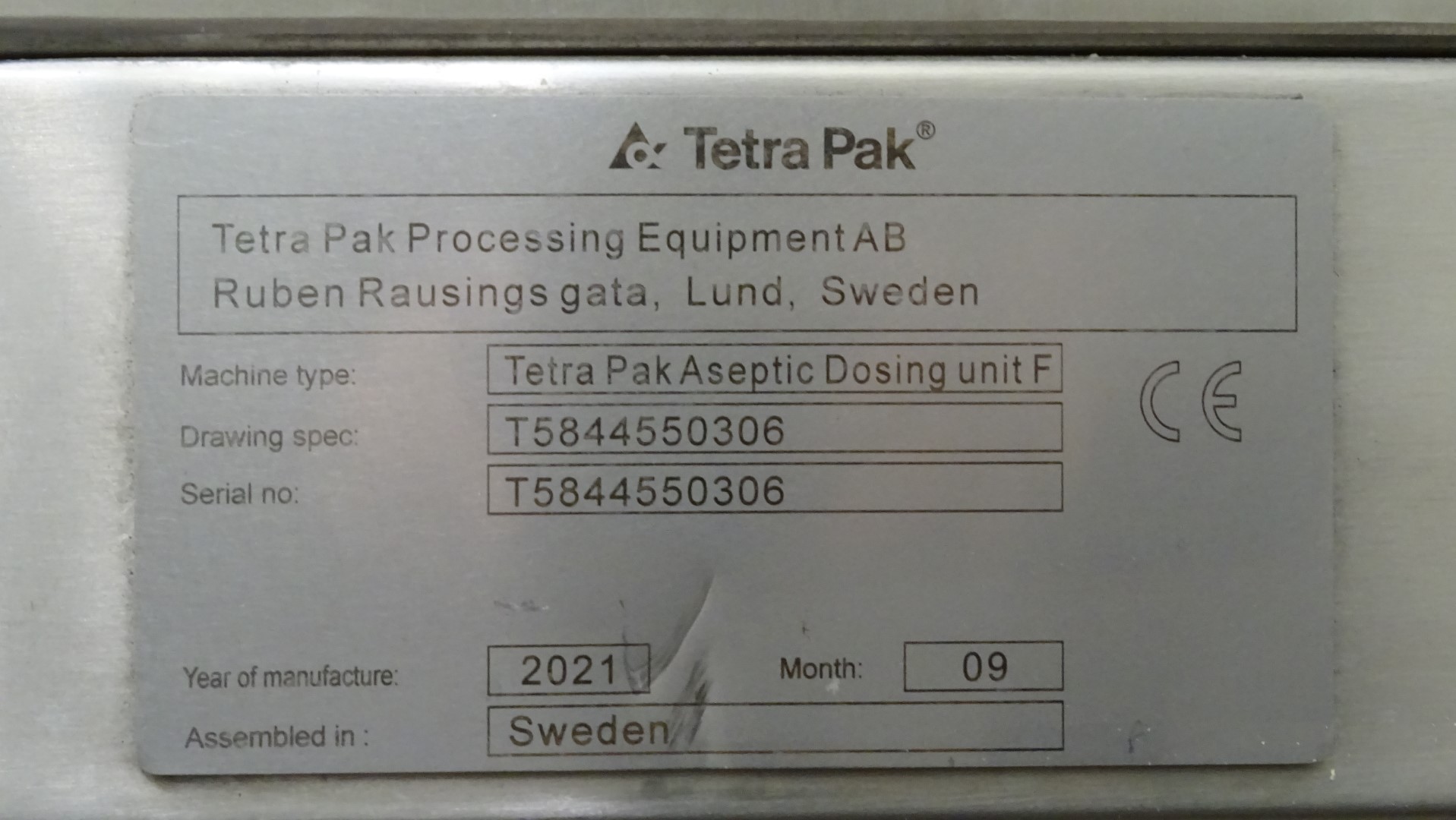 Used Aseptic inline dosing machine - Tetra Pak Aseptic Dosing unit F