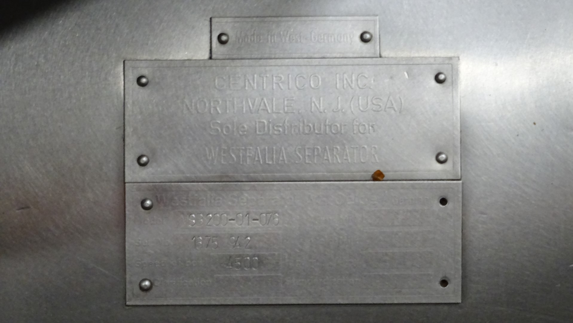 Used Cream Separator GEA Westfalia MSB 200-01-076