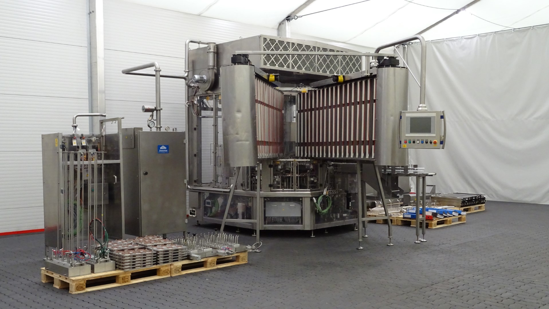 Used Aseptic cup filling, sealing and snap cap machine - Waldner Dosomat 16.6AS